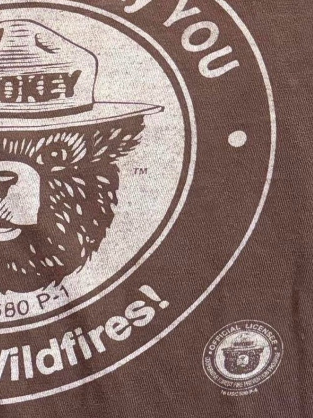 Official USDA Forest Service Smokey Bear Tee Brown - Men's M - Picture 3 of 5